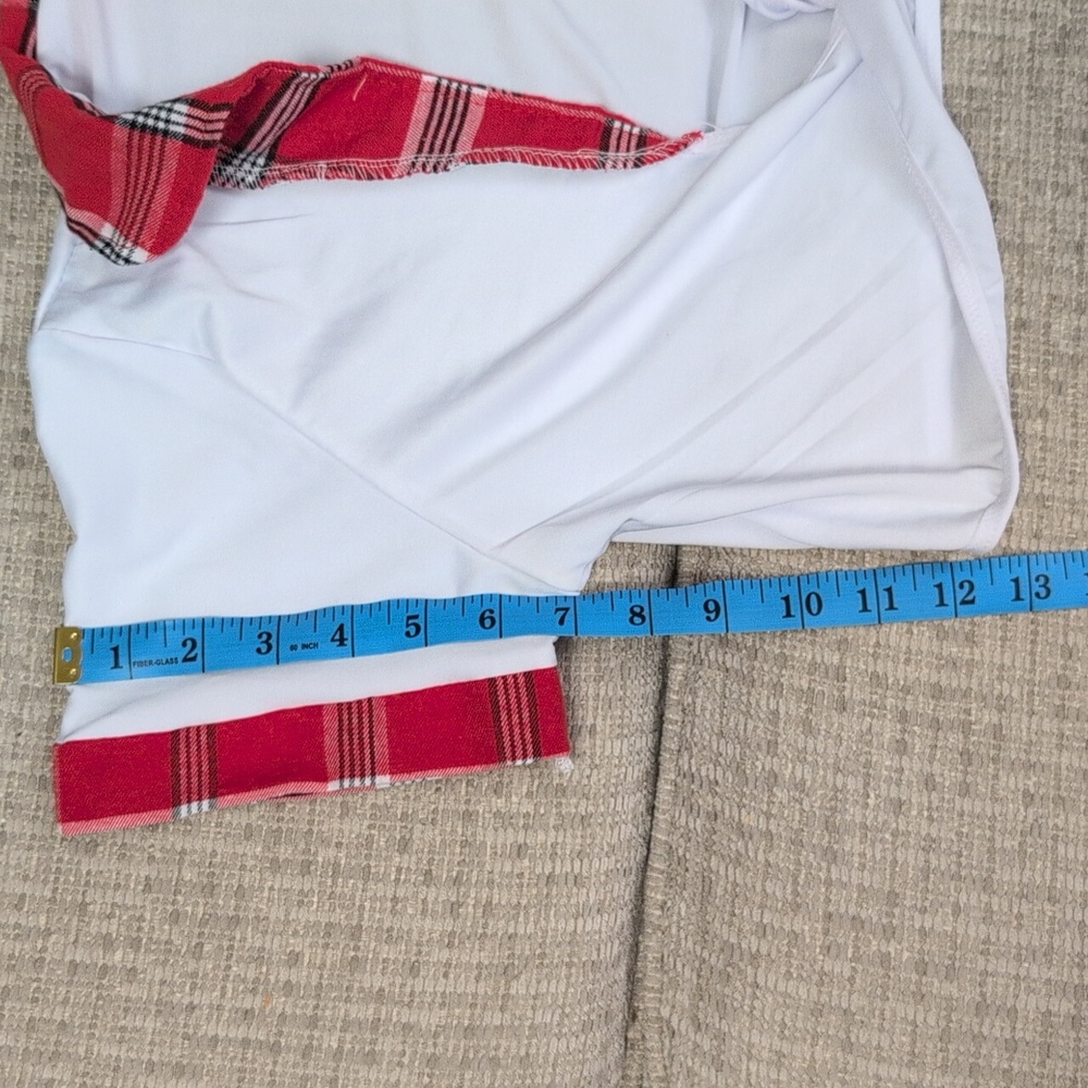 Schoolgirl Crop Top and Plaid Skirt Set - Picture 6 of 9